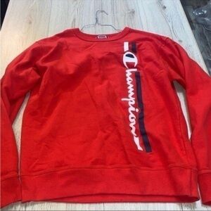Champion Red white Sweatshirt Classic Crew Neck sweater